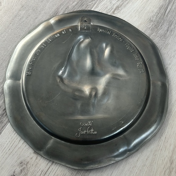 Goebel Flight Into Egypt Christmas Baby Jesus Pewter Vintage Plate Janet Robson - Picture 2 of 2